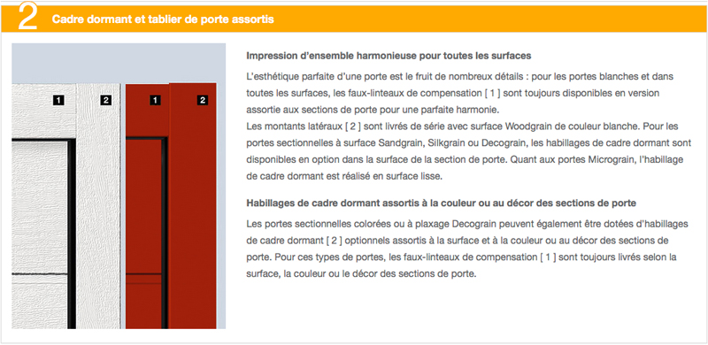 Portes de garage sectionnelles - 2 - Cadre dormant et tablier de porte assortis
