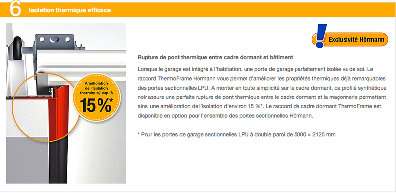 Portes de garage sectionnelles - 6 - Isolation thermique efficace