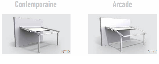 Structure de pergolas toile Contemporaine N° 12 & Arcade N°22