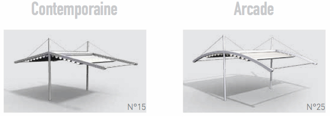 Structure de pergolas toile Contemporaine N° 15 & Arcade N°25