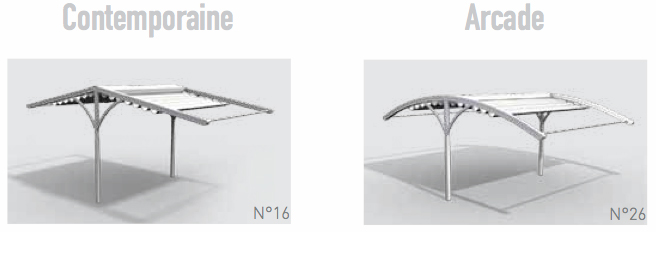 Structure de pergolas toile Contemporaine N° 16 & Arcade N°26