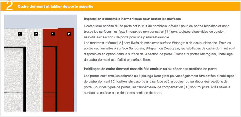 Portes de garage sectionnelles - 2 - Cadre dormant et tablier de porte assortis